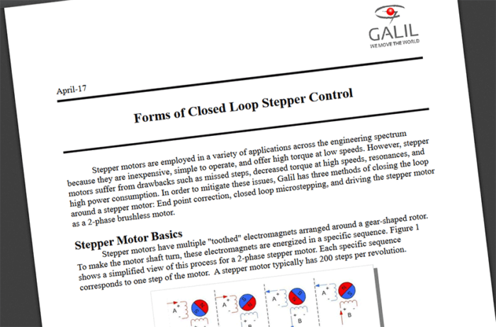 White Paper: Forms of closed loop stepper control